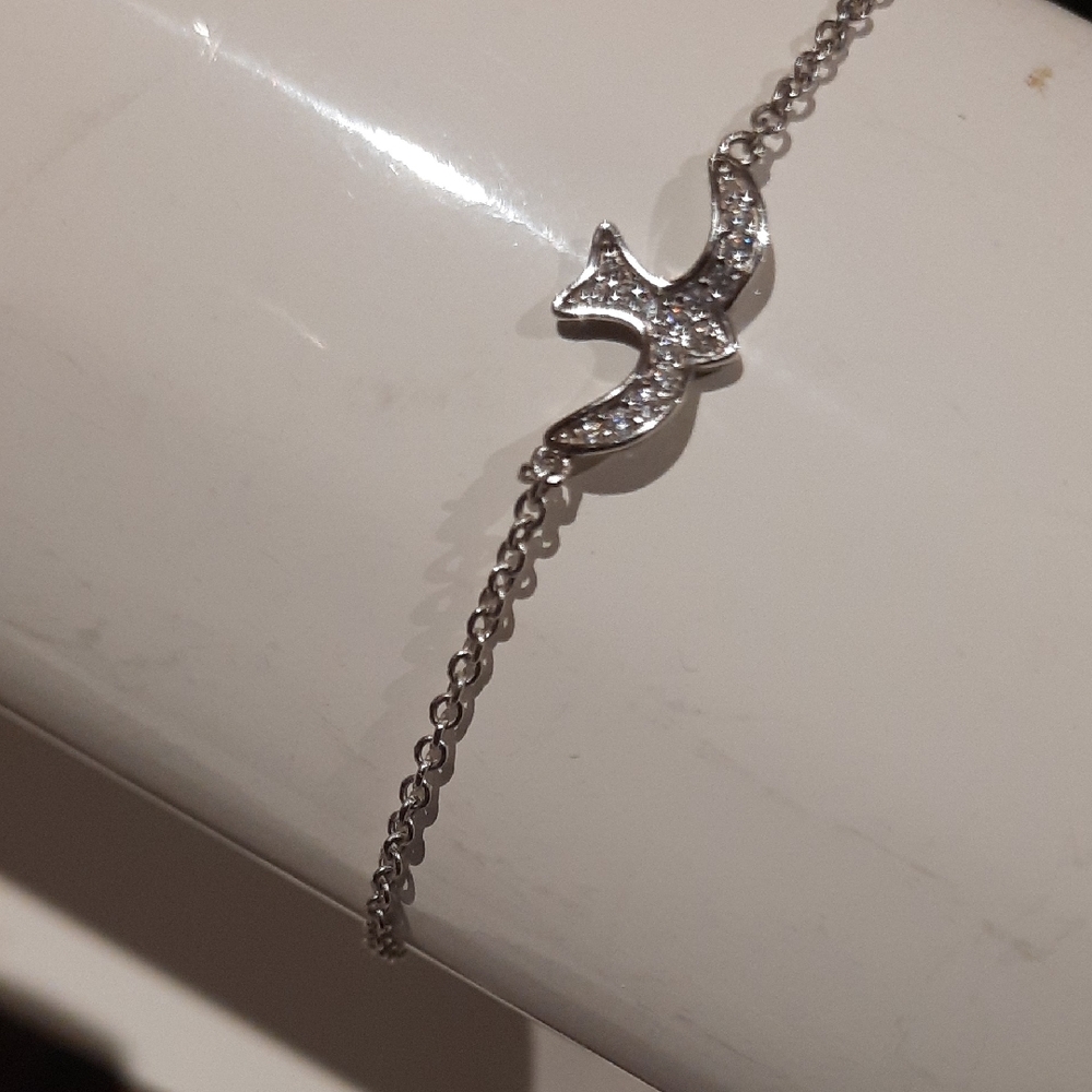 Authentic Designer TOCARA Bird of Paradise CZ Genuine Sterling Silver Bracelet